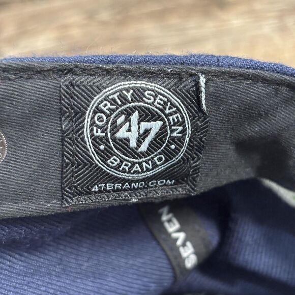 Seattle Seahawks Hat Cap Strap Back Navy Green NFL Football Mens NFC 47 Brand - Picture 6 of 7